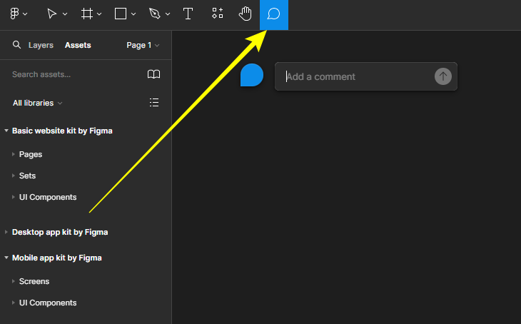 Figma comment tool