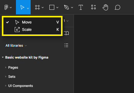 Move and scale options